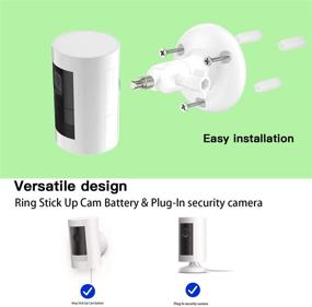 img 3 attached to 📸 2-Pack White Outdoor Ceiling Bracket Mounting Kit - 360 Degree Adjustable Mount for Stick Up Cam/Indoor Cam/Battery Cam - Stable Mount for Plug-in HD Security Camera by TIUIHU