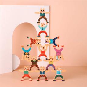 img 2 attached to 🐻 Cute Bears Wooden Stacking Toys: Engaging and Educational Fun!