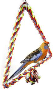 img 2 attached to 🦜 Colorful Triangle Rope Swing Chewing Toy - Perfect Perch for Parrots, Budgies, Parakeets, Cockatiels, and Cockatoos - Wontee Bird