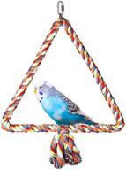 🦜 colorful triangle rope swing chewing toy - perfect perch for parrots, budgies, parakeets, cockatiels, and cockatoos - wontee bird logo