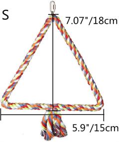 img 3 attached to 🦜 Colorful Triangle Rope Swing Chewing Toy - Perfect Perch for Parrots, Budgies, Parakeets, Cockatiels, and Cockatoos - Wontee Bird