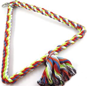 img 1 attached to 🦜 Colorful Triangle Rope Swing Chewing Toy - Perfect Perch for Parrots, Budgies, Parakeets, Cockatiels, and Cockatoos - Wontee Bird