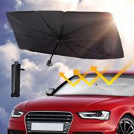 🌞 car front windshield sunshade umbrella: full cover sun shade for uv protection & heat insulation, foldable visor for most vehicles - 57"x31 logo