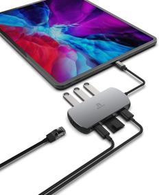 img 4 attached to 🔌 RREAKA USB C HUB для iPad Pro: 8-в-1 адаптер для MacBook Pro/Air, Samsung S20 с гигабитным Ethernet, HDMI 4K, 3 USB 3.0, SD/TF, USB C Power Delivery