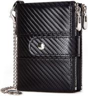 wallets blocking leather bifold zipper logo