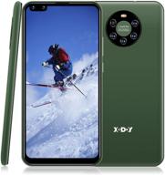 📱 xgody mate40 smartphone unlocked: affordable 6.72” hd perforated screen android 8.1 cellphone with dual sim, face id, and dual 5mp beauty cameras - green, 6.72 logo