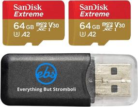 img 4 attached to 📷 SanDisk 64GB Micro SDXC Extreme Memory Card (2-Pack) SDSQXA2-064G-GN6MN совместимость с чёрной/серебряной/белой моделями GoPro Hero 7 - пакет УHS-1 U3 A2 + считыватель карт памяти Micro от Everything But Stromboli.