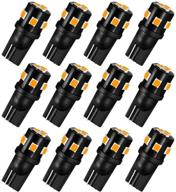 🌟 auxlight 194 168 2825 t10 led interior light bulbs: amber yellow - 12 pack, super bright replacement for car dome, map, trunk, license plate & more logo