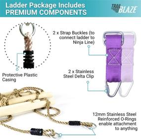 img 3 attached to 🧗 Trailblaze Premium 6ft Climbing Rope Ladder for Kids - Connect to Ninja Warrior Obstacle Course and Swingset - Playground Accessories and Outdoor Play Equipment