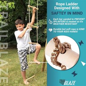 img 2 attached to 🧗 Trailblaze Premium 6ft Climbing Rope Ladder for Kids - Connect to Ninja Warrior Obstacle Course and Swingset - Playground Accessories and Outdoor Play Equipment