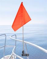 🚩 high-visibility orange boat flag with rail mount for skier, swimmers, surfers - kemimoto boat safety flag логотип