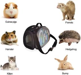 img 3 attached to 🐾 Compact Hedgehog & Guinea Pig Carrier Bag with Shoulder Strap Mat - Breathable Cage for Small Pets - Comfortable Carriers for Guinea Pig, Bunny, Kitten, Ferret, Hedgehog