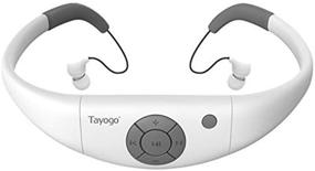 img 4 attached to Waterproof MP3 Player Headphone for Swimming with Shuffle Feature - White: The Perfect Swimming Headphones