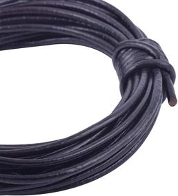 img 1 attached to 📿 KONMAY 10-Yard 3.0mm Black Solid Round Real Leather Cord for Jewelry Making, Crafting, and Beading