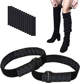 img 4 attached to 👢 Stay Secure with Wisdompro Knee Boot Straps & Adhesive Tape Hook Set - Prevent Fall-Offs and Ensure a Perfect Fit!