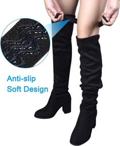 img 2 attached to 👢 Stay Secure with Wisdompro Knee Boot Straps & Adhesive Tape Hook Set - Prevent Fall-Offs and Ensure a Perfect Fit!