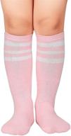 🧦 durable durio kids soccer socks: soft cotton knee high sports tube socks for boys and girls logo
