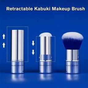 img 3 attached to 🌈 Retractable Kabuki Makeup Brush - Portable Travel Powder Brush for Foundation, Blush, Bronzer, Concealer, with Cover - Brush Master