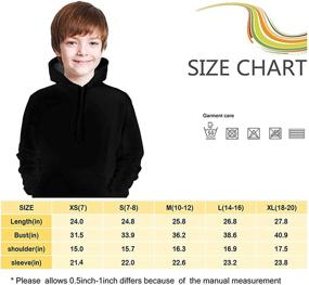 img 1 attached to Casual Hoodie Pocket Hooded Sweatshirt L Boys' Clothing