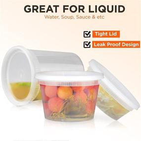 img 1 attached to 🍱 36 Pack Food Storage Containers: Round Plastic Deli Cups with Lids, Assorted Sizes - 8oz, 16oz, 32oz, Leak Proof, Microwave & Dishwasher Safe, Stackable & Reusable