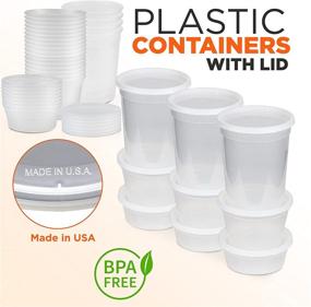 img 3 attached to 🍱 36 Pack Food Storage Containers: Round Plastic Deli Cups with Lids, Assorted Sizes - 8oz, 16oz, 32oz, Leak Proof, Microwave & Dishwasher Safe, Stackable & Reusable