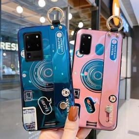 img 2 attached to 📸 Aulzaju Samsung S21 5G Case: Cute Cartoon Camera Design with Loopy Ring Holder and Wrist Strap | Glittery Pink Galaxy S21 Phone Case for Girls and Women