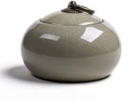 🐾 knockconk ceramic pet urn: handmade memorial keepsake for small dogs, cats, rabbits, and small animals - cyan/green/blue logo