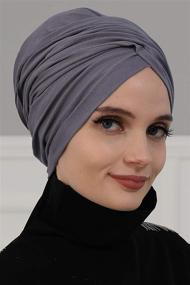 img 3 attached to Instant Turban Cotton Scarves: Lightweight Women's Accessories for Scarves & Wraps