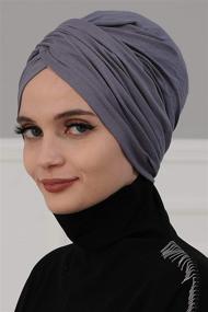 img 2 attached to Instant Turban Cotton Scarves: Lightweight Women's Accessories for Scarves & Wraps
