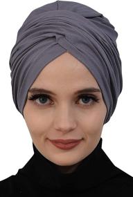 img 4 attached to Instant Turban Cotton Scarves: Lightweight Women's Accessories for Scarves & Wraps