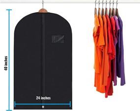 img 1 attached to 👗 Plixio 40” Black Garment Bags for Clothing Storage of Suits, Dresses, and Dance Costumes – Includes Zipper & Transparent Window (Set of 10)