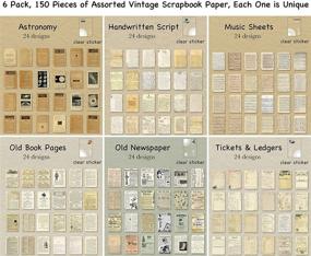 img 3 attached to 📚 Vintage Journaling Scrapbooking Supplies: 150 Sheets of Scrapbook Paper for Bullet Journals, Junk Journals, and Planners + Aesthetic Room Decor, Wall Art, Collage Album, and Cottagecore Picture Frames Craft Kit