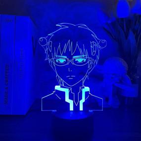 img 4 attached to WNWNYA -3D Night Light The Disastrous Life of Saiki K Led Anime Lamp 🎁 3D Illusion Nightlights Color Changing Table Lamp - Perfect Christmas Gift [Remote Control Included], WNWNYA-71646603