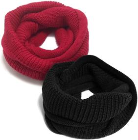 img 4 attached to JELLYTREE Fashion Knitted Toddler Infinity Girls' Accessories for Cold Weather