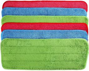 img 4 attached to 🧼 High-Quality Microfiber Cleaning Pads for Reveal Mops | Pack of 6 | Fits 16-18 inch Mops | Washable & Reusable | 16.5 x 5.5 inch