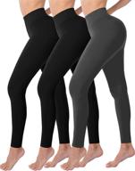 👖 chiphell women's high waist leggings 3 pack - tummy control workout, running and yoga pants logo