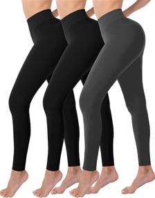 img 4 attached to 👖 Chiphell Women's High Waist Leggings 3 Pack - Tummy Control Workout, Running and Yoga Pants