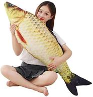 🐟 giant 3d carp plush pillow: soft fish cushion stuffed toy for home decor & kids gifts (31inch/ 78cm) logo