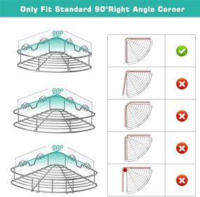 img 3 attached to 🚿 AXTEE Полка для душа с крючками: Настенный полукруглый органайзер из нержавеющей стали без скважин для хранения в ванной комнате или на кухне - комплект из 3 штук