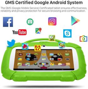 img 1 attached to Планшет для детей KUNWFNIX 7 дюймов - сертифицированная GMS-система Android 9.0 и режим для детей, двойная система, четырехъядерный процессор, 1ГБ оперативной памяти, 16ГБ встроенной памяти, двойная камера, экран Full HD, Google Play и обучающие приложения для детей.