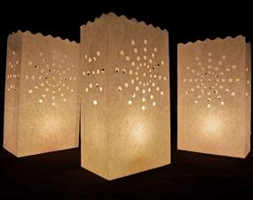 img 2 attached to CleverDelights White Luminary Bags - Pack of 20 - 🌟 Sunburst Design - Ideal for Weddings, Parties, Christmas and Holiday Luminaria