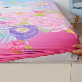 img 1 attached to 🦄 Suncloris Cooper Girl Unicorn Twin Bedding Set - 2 Piece: Deep Pocket Fitted Sheet & Pillow Case