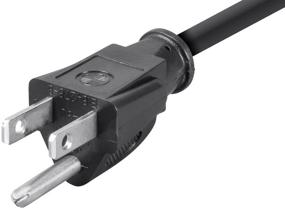 img 1 attached to 💡 Monoprice 6ft Black Right Angle Power Cord - NEMA 5-15P to Right Angle IEC C13, 16AWG, 13A/1625W, SJT, 125V