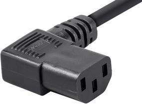 img 2 attached to 💡 Monoprice 6ft Black Right Angle Power Cord - NEMA 5-15P to Right Angle IEC C13, 16AWG, 13A/1625W, SJT, 125V