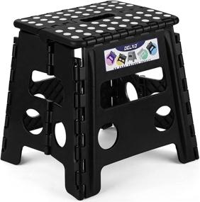 img 4 attached to 🪜 Delxo 13” Folding Step Stool - Premium Heavy Duty Foldable Stool for Kids & Adults - Non Slip Collapsible Stools - Portable Plastic Step Stool for Kitchen Bathroom Bedroom