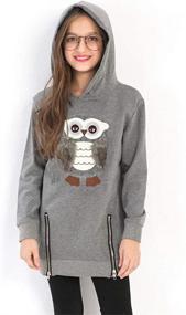 img 3 attached to Cute Owl Kids Hoodies: Fuzzy and Stylish Sweatshirts for Girls