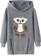 cute owl kids hoodies: fuzzy and stylish sweatshirts for girls logo