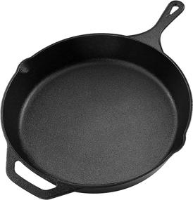 img 4 attached to 🍳 Ultimate Cast Iron Skillet: Utopia Kitchen Pre-Seasoned 12.5-Inch Pan for Indoor & Outdoor Cooking