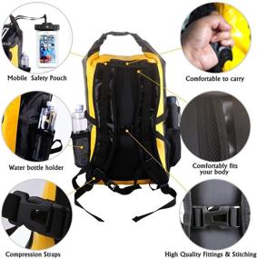 img 3 attached to 🎒 Vitchelo 30L Waterproof Dry Bag Backpack - Ultimate Floating Storage for Travel, Hiking, Boating, Kayaking, Camping & Beach - Includes Waterproof Phone Case - Lightweight & Tear-Free - Lifetime Kayak Bag