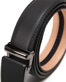 img 1 attached to Leather Ratchet Automatic Buckle Adjustable Men's Accessories